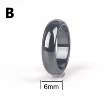 Black Hematite Magnetic Healing Ring Band Size 6 to 12
