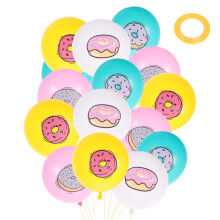 Donut Balloons Cartoon Shape Bright Colors 32 Pieces