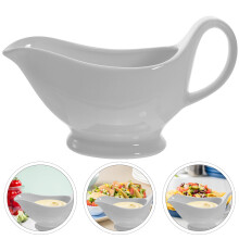 Ceramic Gravy Boat White Durable Tableware 1 Piece