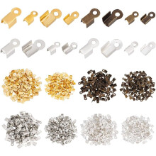 Crimp Ends for Leather Cord Jewelry Making 800 pcs 4-color