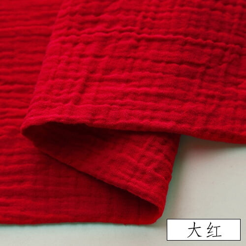 Double Layer Cotton Gauze Fabric 39x53 Inch Red