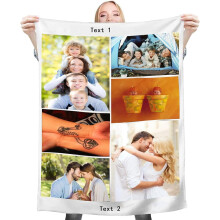 Couverture photo personnalisée en polaire 80x120cm avec 9 photos
