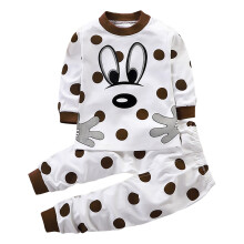 Ensemble pyjama bébé : T-shirt à manches longues et pantalon, blanc, motif dessin animé