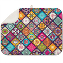 Tapis de séchage en microfibre à motif floral bohème 45,7 x 61 cm