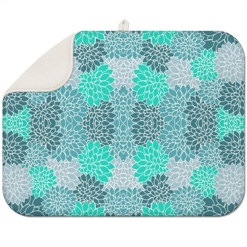Tapete de secagem de louça floral boho em microfibra, 45 x 60 cm (18 x 24 polegadas)