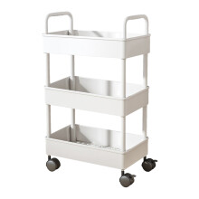 Chariot de rangement de cuisine mobile Ă 3 niveaux avec roulettes et