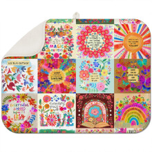 Tapis d'égouttage de cuisine à motif floral bohème 18 x 24 pouces en microfibre