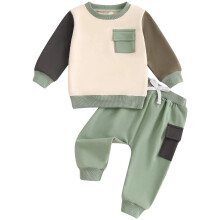 Herbst-Outfit-Set für Jungen: Langarm-Sweatshirt + Gummizug