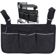 Bolsa impermeable negra para reposabrazos de silla de ruedas