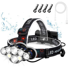 Oplaadbare 8-LED-hoofdlamp 18000LM Waterdicht met rood