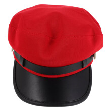 Supvox piros barett sapka brit stílusú PU unisex