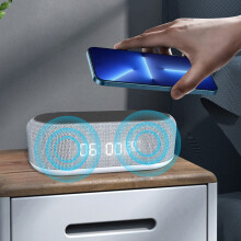 Trådlös laddningsbar Bluetooth-högtalare med väckarklocka 15W