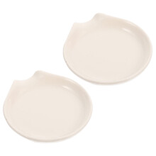 Witte keramische lepelhouder voor keukenblad (2 stuks)