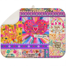 Tapis d'égouttage de cuisine bohème à motif floral en microfibre 45,7 x 61 cm