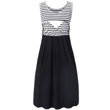 Women's Sleeveless Maternity Nursing Dress Black XXL