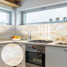 Beige Yellow Marbling Wall Tiles 7.87"x7.87" 12 pcs