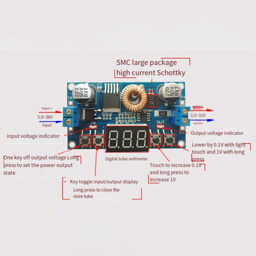 CNC DC-DC Step-Down Module 5A 75W with Voltmeter