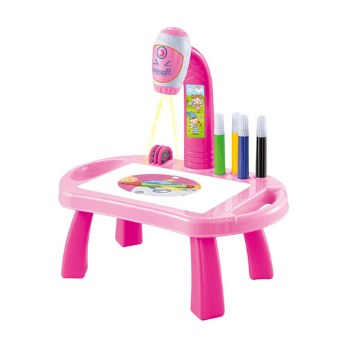 Kids Drawing Projector Table with Light Music and Erasable
