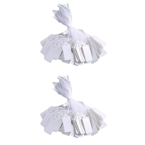 White Marking Tags with Hanging String 1000 pcs