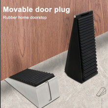Adjustable Door Stopper Stainless Steel Rubber Base 1 Pack