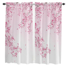 Watercolor Pink Cherry Blossom Curtains for Living Room