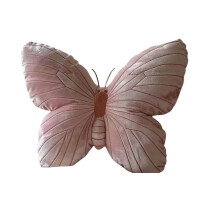 Butterfly Throw Pillow Soft Pink Velvet 3D Cushion