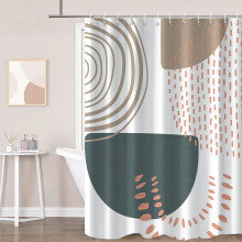 Boho zuhanyfüggöny, bézs, vízálló, 72x78 hüvelyk