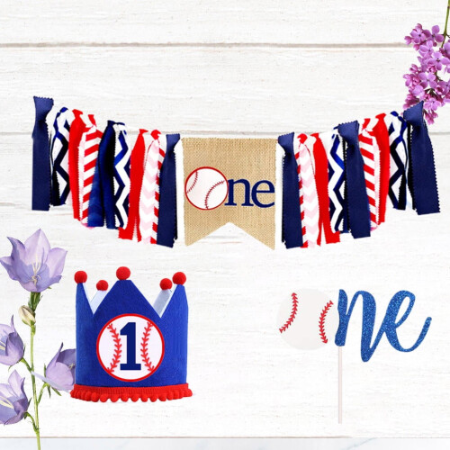 Baseball Party Cake Toppers Set 3 Pieces