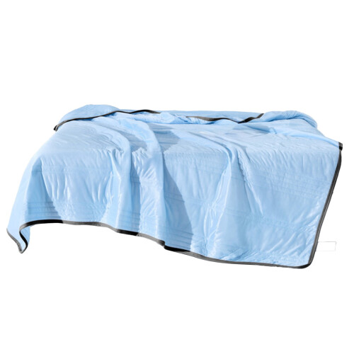 Housse de couchage douce bleu ciel, taille simple, avec décoration