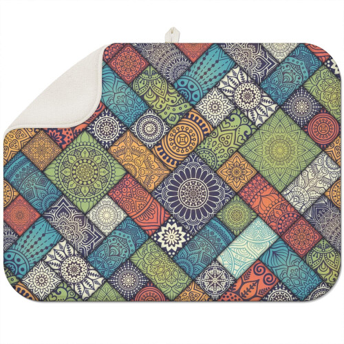 Boho-Küchenabtropfmatte aus Mikrofaser, 45,7 x 61 cm
