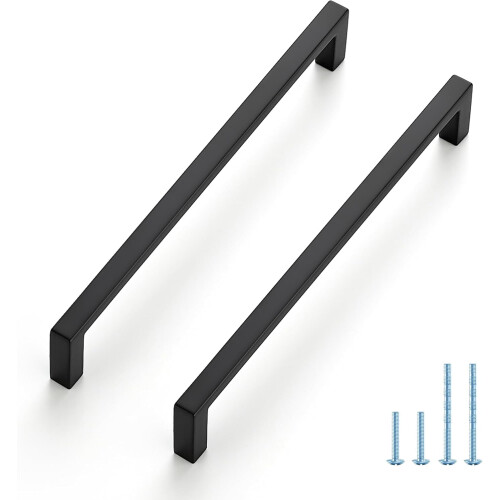 Cabinet Pulls Slim Square Bar Matte Black 30 Pack 3 Inch