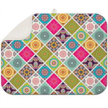 Éponge à vaisselle bohème à motif floral en microfibre 45 x 60 cm