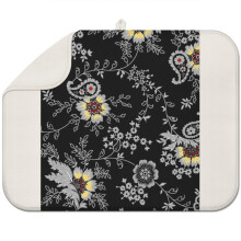 Tapis égouttoir à vaisselle bohème doux et résistant 45 x 60 cm à motif floral