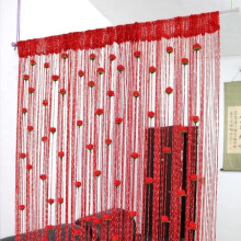 Rose Pattern Tassel Door Curtain for Home Decor