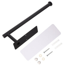 Stainless Steel Wall-Mount Toilet Paper Holder Black 1 Set