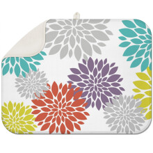 Tapis égouttoir à vaisselle en microfibre, motif floral bohème, 45,7 x 61 cm