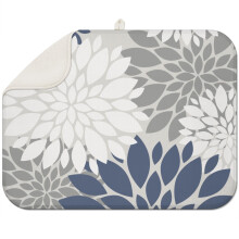Tapis d'égouttage de cuisine bohème en microfibre à motif floral 45,7 x 61 cm