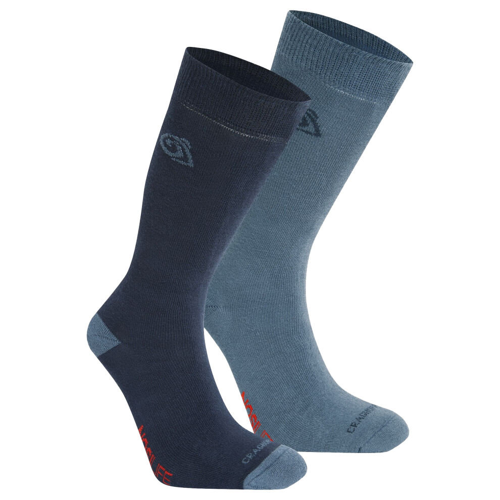 Craghoppers (9 Uk-12 Uk, Blue Navy/Blue Stone) Unisex Adult Insect Repellent Socks (Pack Of 2)