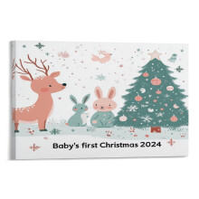 Baby's First Christmas Wall Art Framed Canvas 20x30in