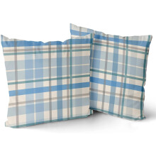 Housses de coussin bleu sarcelle en coton 45 x 45 cm (2 pièces)