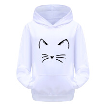 Sweat Ă capuche en coton blanc Ă motif pour fille, 8-9 ans