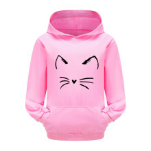 Mädchen-Hoodie aus Baumwolle, langärmeliger Pullover, rosa, Größe 160