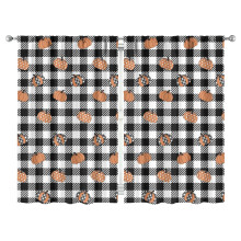 Rideaux de cuisine semi-transparents style ferme, automne, paquet de 2, 132 x 213 cm