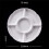 5 Combined Round Plastic Tray, Size: 13 Inches, White Plastic Partition 6