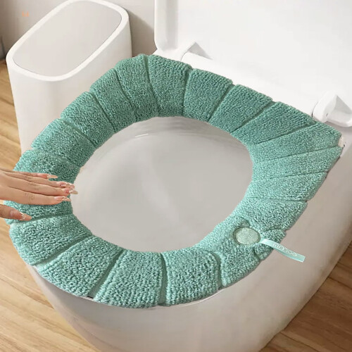 WC-Sitzbezug Wintergriff einfarbig gestreift Maschine
