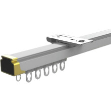 Système de rail à rideaux en aluminium noir 110 cm