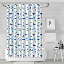 Rideau de douche requin à motif dessin animé, imperméable, en polyester 183 x 183 cm