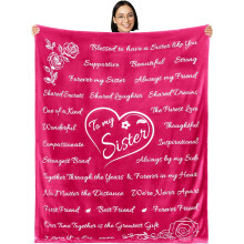 Sister Gift Blanket Silver 65x50 Inches