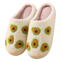 Fruit Design Slippers Fleece-Lined Thick Sole Unisex 3.5