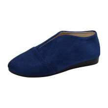 Sapato feminino de bico fino, modelo slip-on, em camurça, tamanho US 6.5.